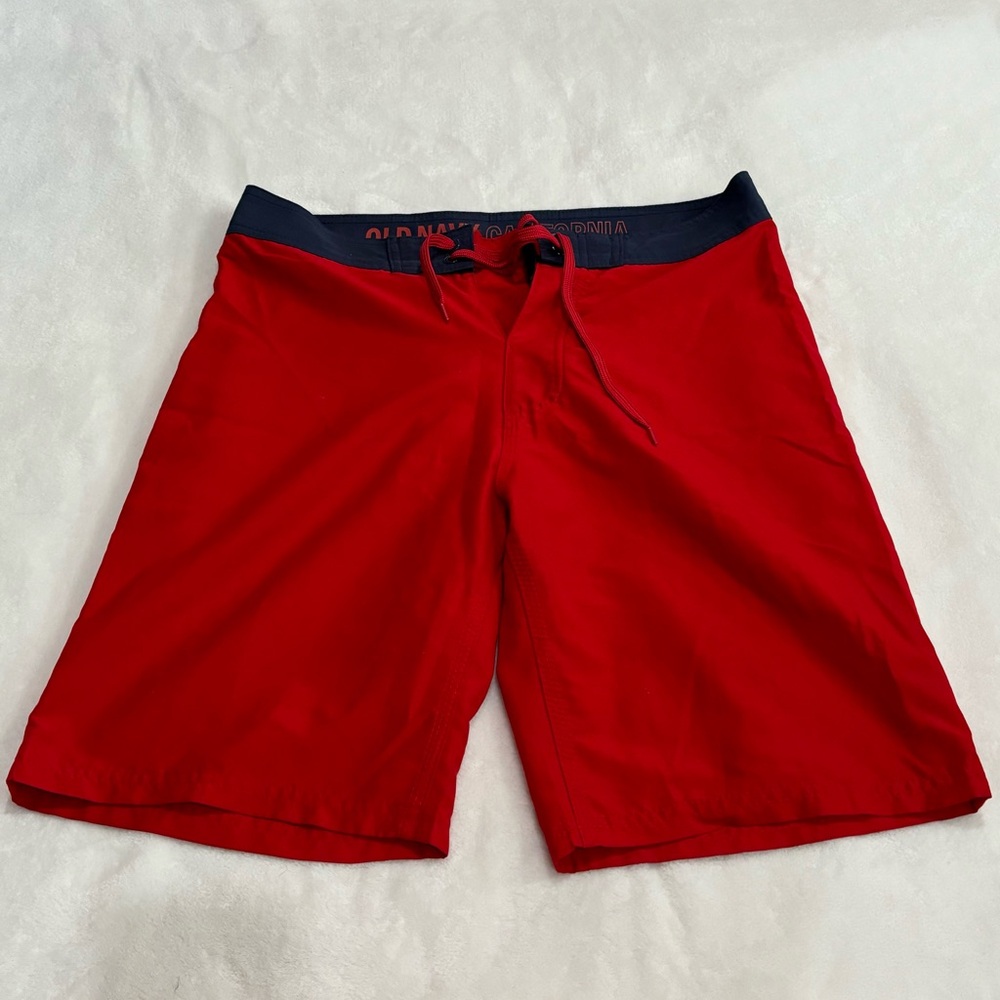 OLD NAVY Men’s Bathing Suit Swim Trunks Swim Shorts - red, size 30